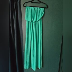 Express Strapless Teal Dress